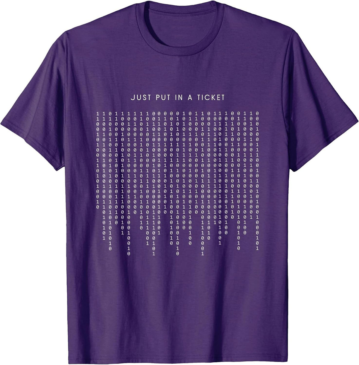 Just Put in A Ticket - Funny Minimalist Programmer T-Shirt - Purple