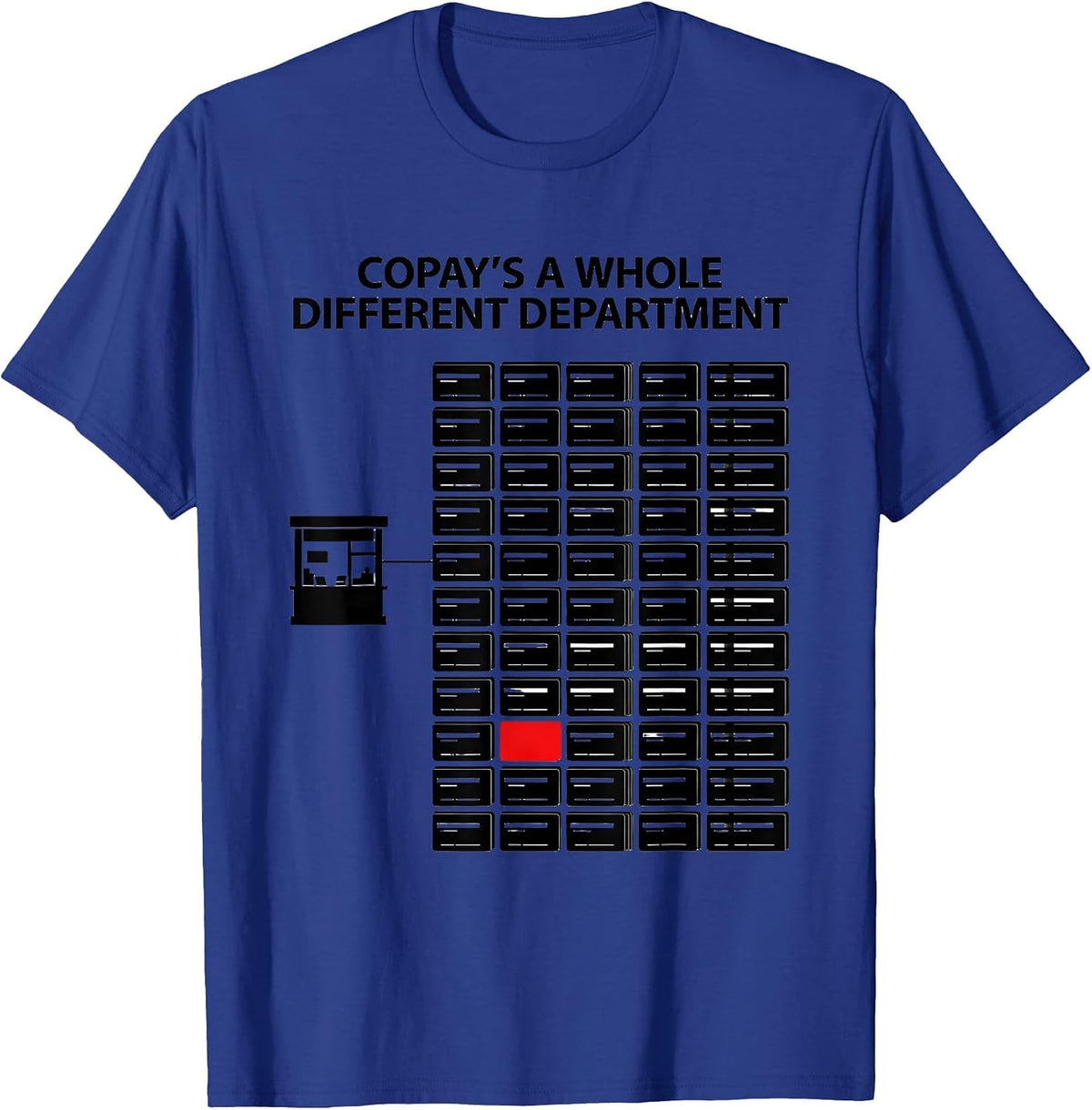 Men's Copay's A Whole Different Department Funny Pharmacy Tech T-Shirt - Royal Blue