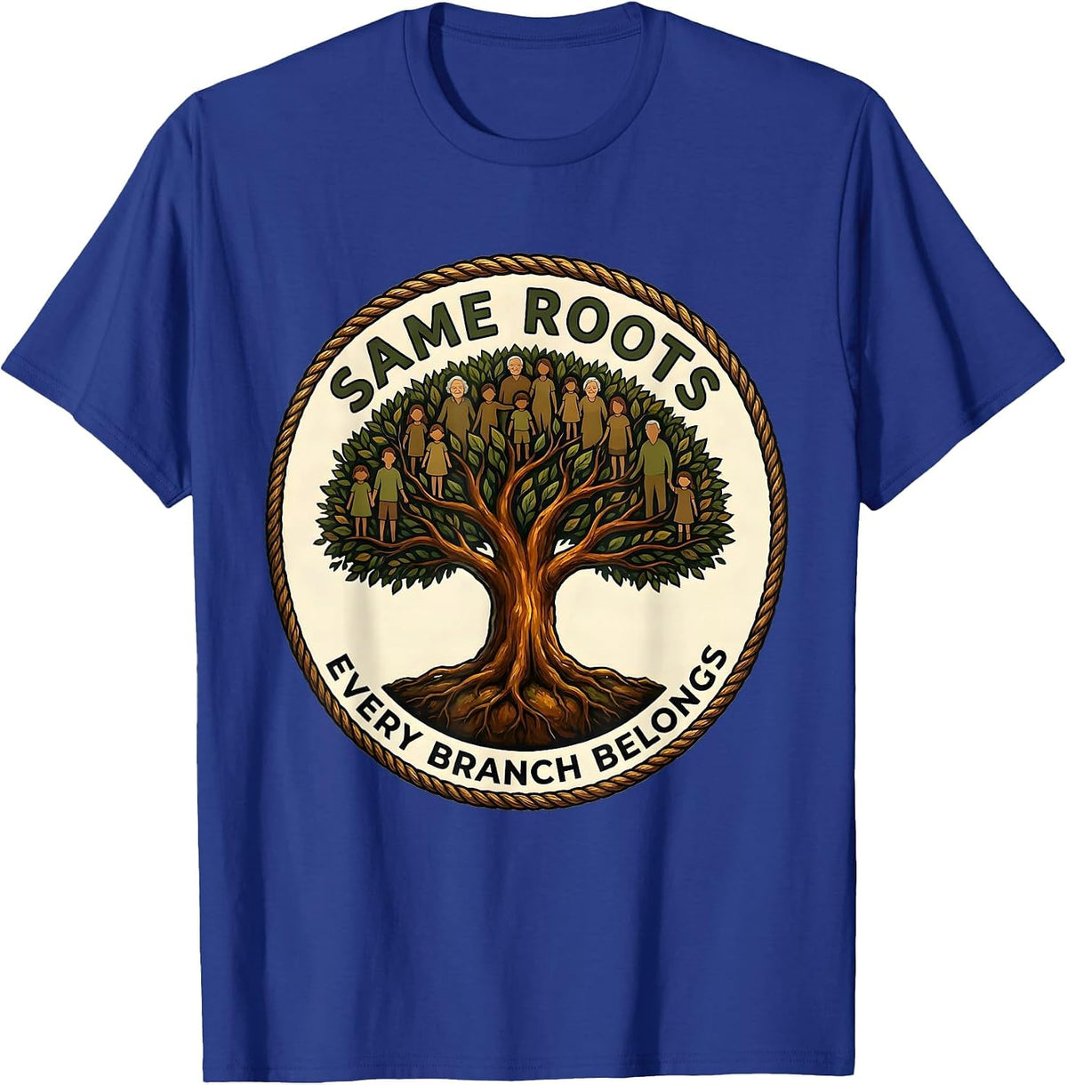 Men's Same Roots Every Branch Belongs Family Reunion Matching T-Shirt - Royal Blue