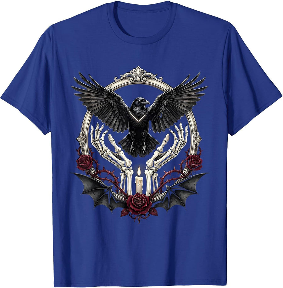 Crow Release Illustration Nature Art Design T-Shirt - Royal Blue