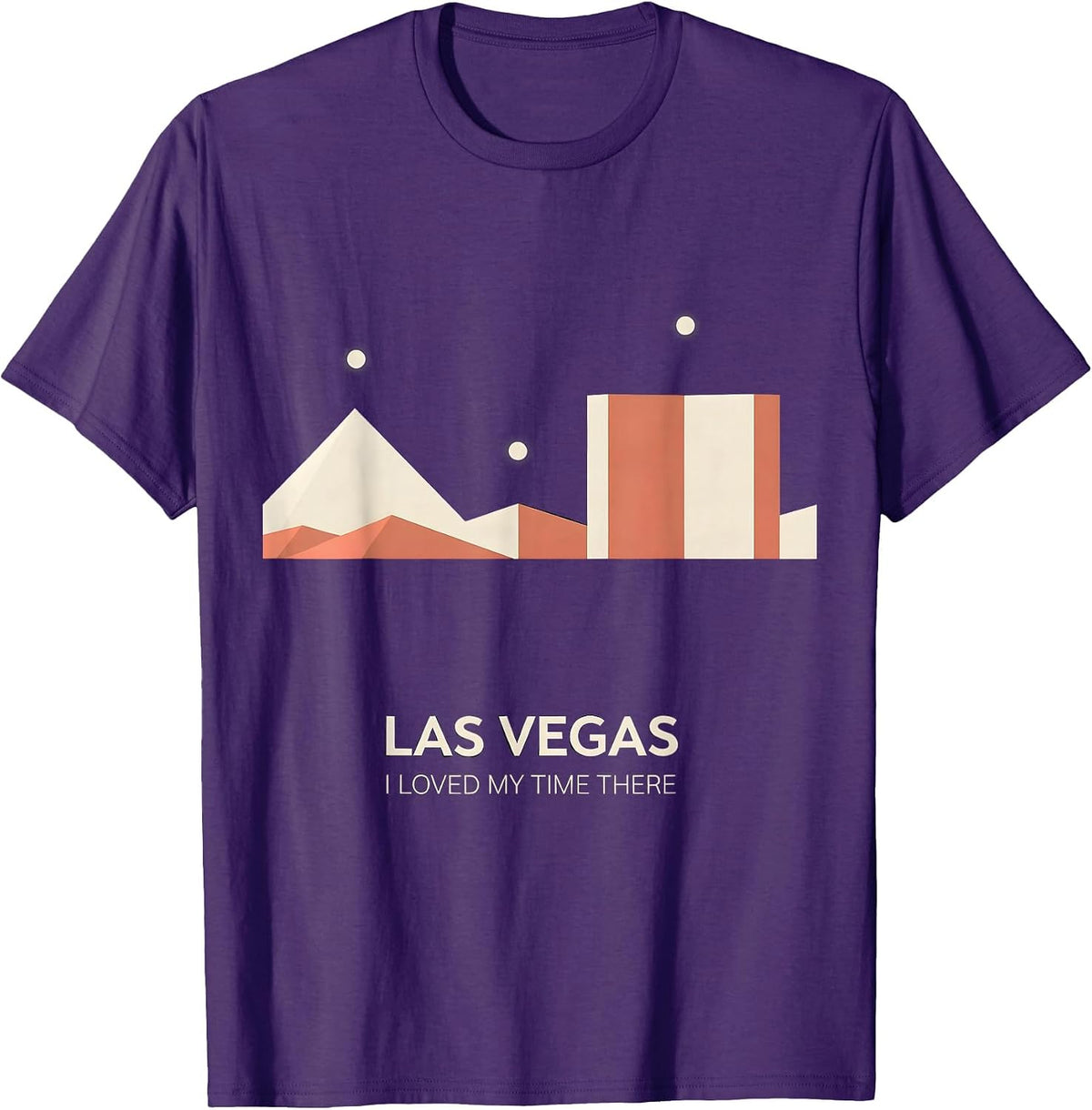Men's Las Vegas I Loved My Time There Minimalist Skyline Souvenir T-Shirt - Purple