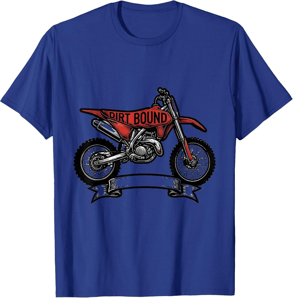 Dirt Bound Retro Dirt Bike Rider Motocross T-Shirt - Royal Blue