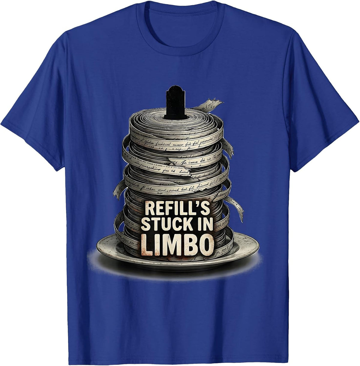 Refill's Stuck In Limbo Funny Pharmacy Halloween Pharmacist T-Shirt - Royal Blue