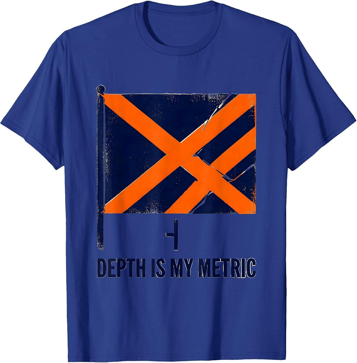 Depth Is My Metric Vintage Scuba Diving Enthusiast Gift T-Shirt - Royal Blue