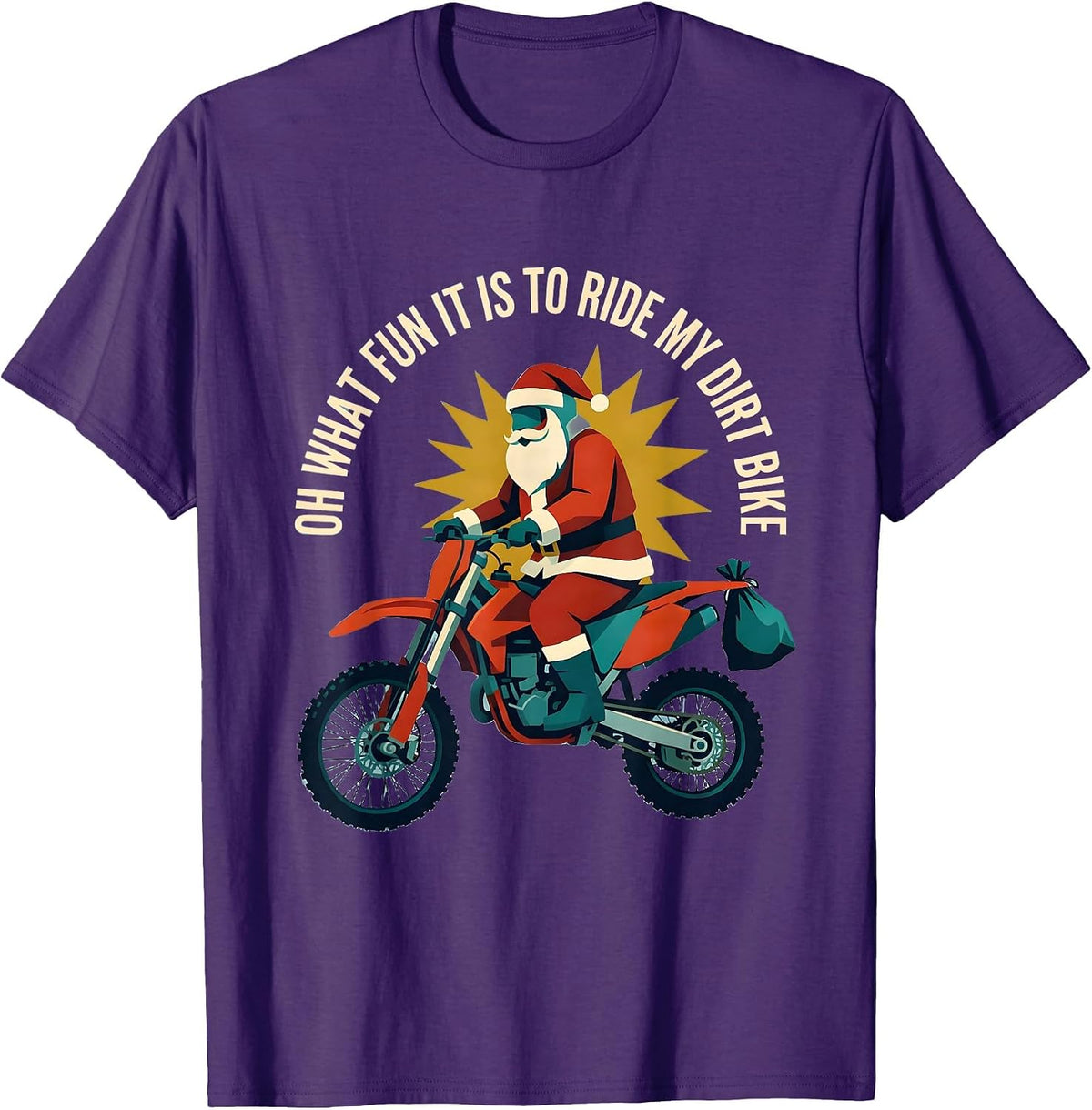 Oh What Fun It Is To Ride My Dirt Bike Midcentury Modern T-Shirt - Purple