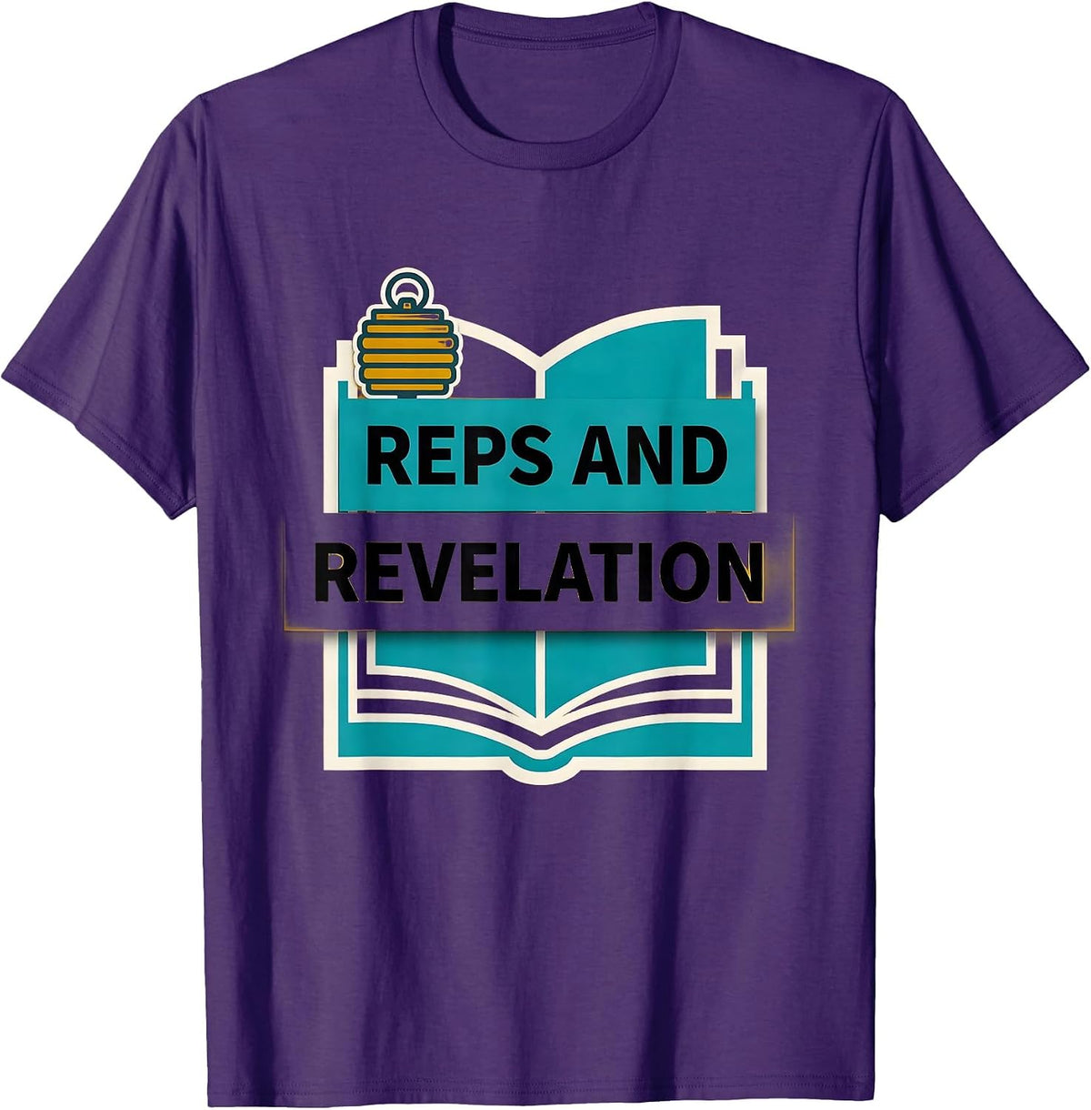 Reps And Revelation Midcentury Modern Christian Gym Faith T-Shirt - Purple