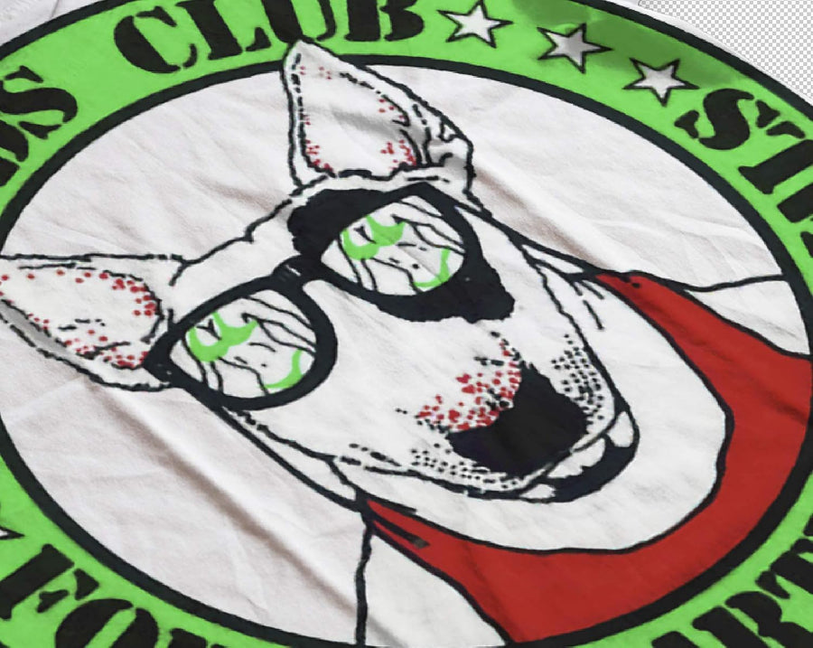 Spuds Club T-Shirt | for All Party Animals | Bull Terrier Dog Shirt | 80's Retro Tee | Organic Nostalgia White - As Pictured