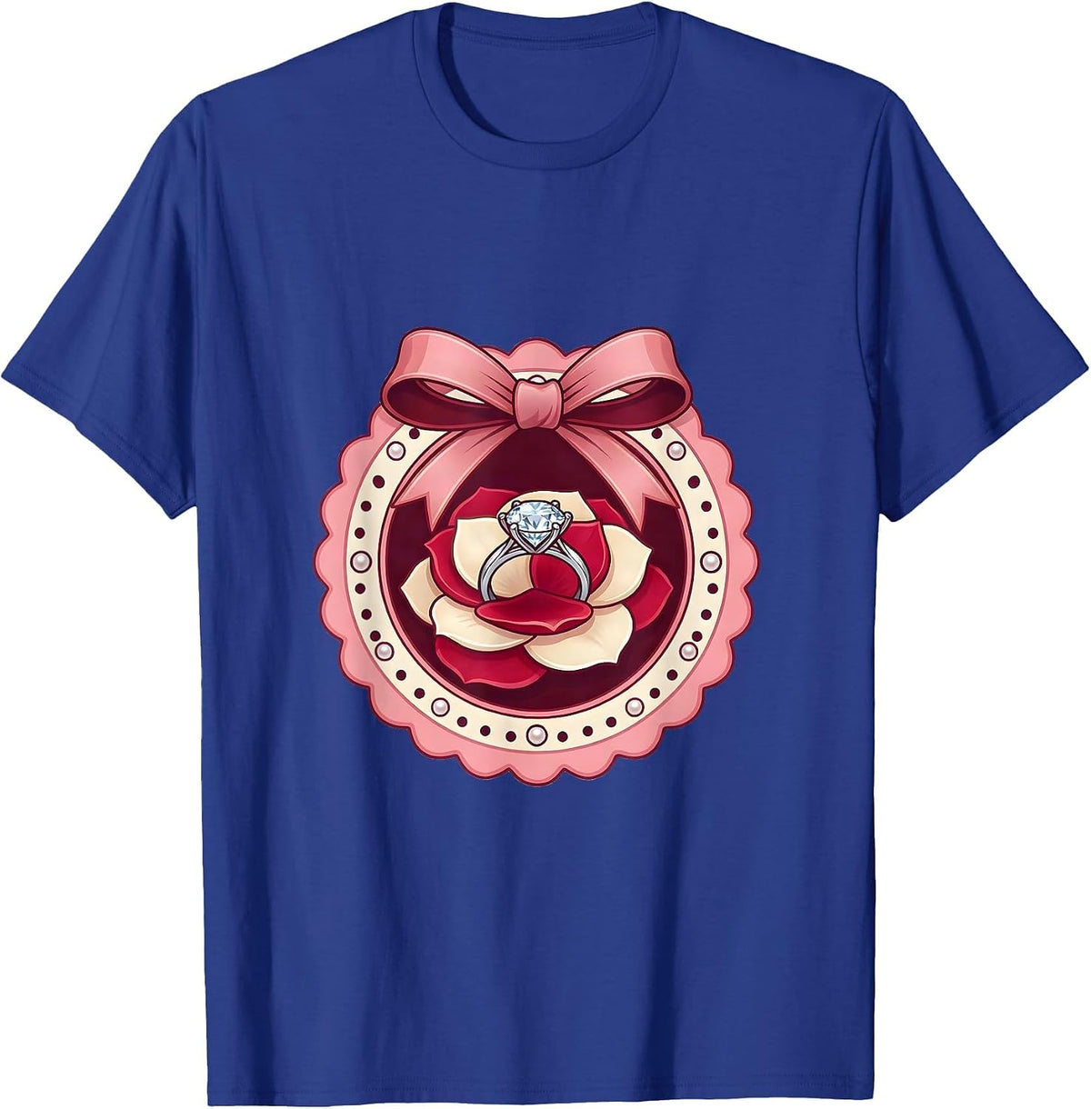 Men's Gigi Diamond Ring Rose Petal Graphic T-Shirt - Royal Blue