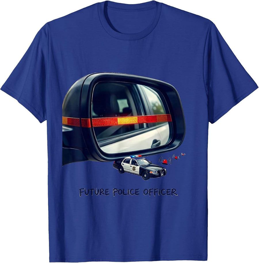 Future Police Officer Funny Kids Police Costume Roleplay T-Shirt - Royal Blue