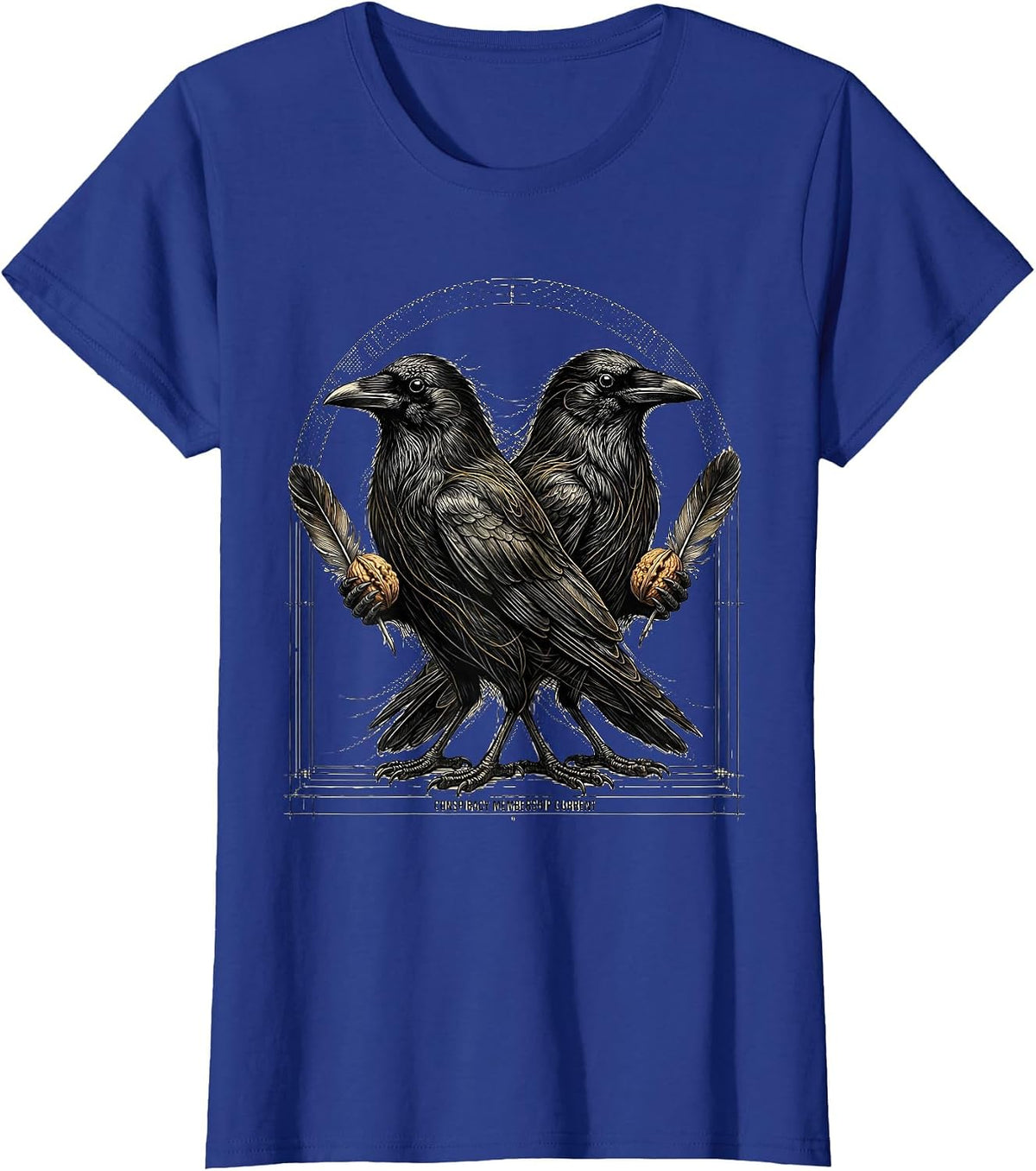 Women's Conspiracy Membership Current Dark Humor Crow Lover T-Shirt - Royal Blue