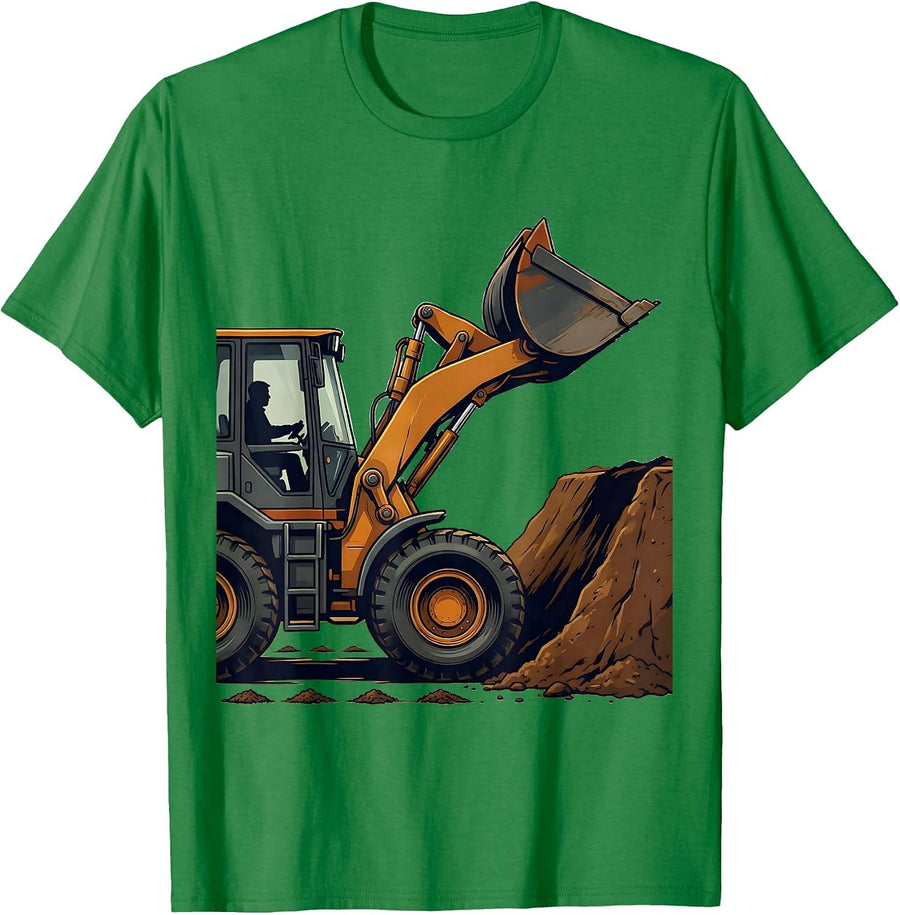 Men's Wheel Loader Operator Humor Vintage Badge Pride T-Shirt - Kelly Green