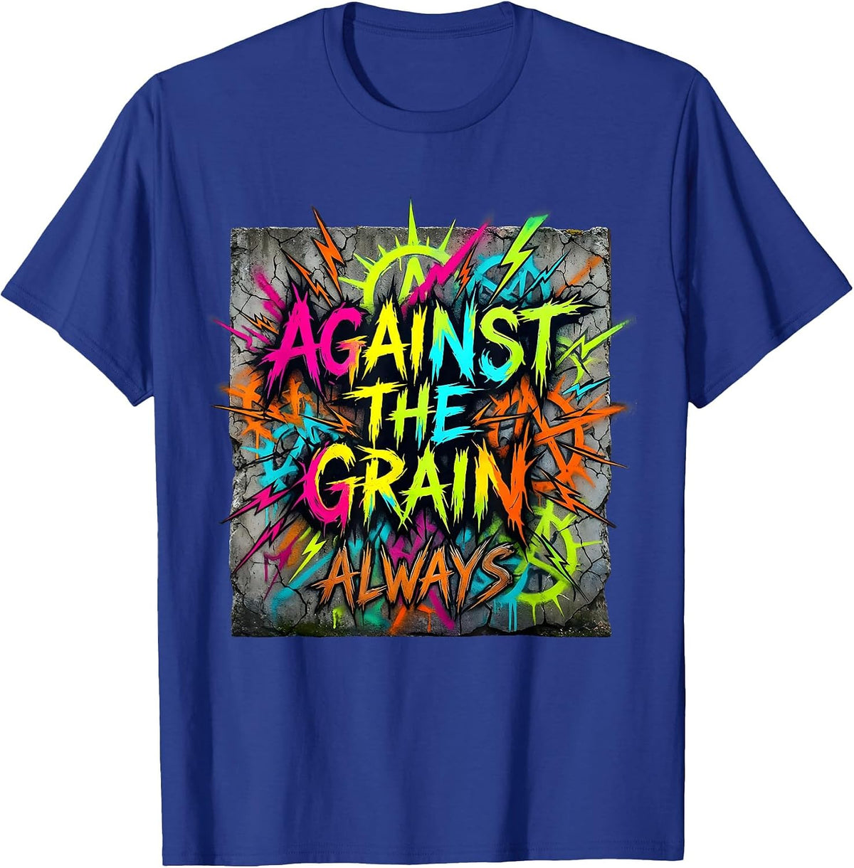 Against the Grain Always Punk Band Design T-Shirt - Royal Blue
