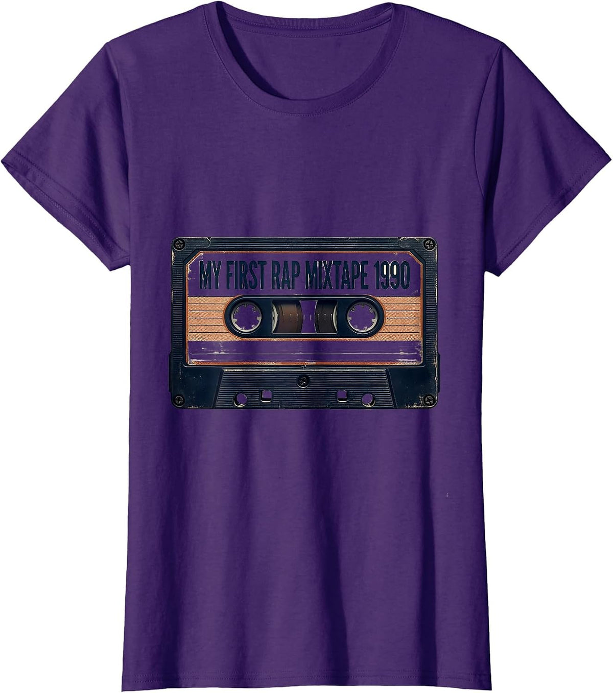 Women's My First Rap Mixtape 1990 Vintage Retro Hip Hop Nostalgia T-Shirt - Purple