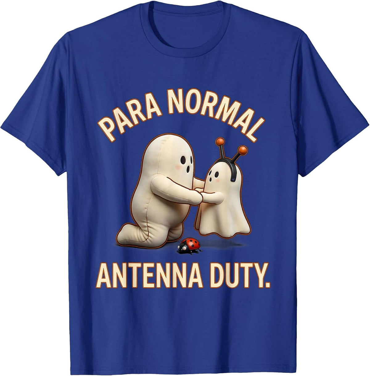 Men's Para Normal Antenna Duty Cute Ghost Para Teacher Halloween T-Shirt - Royal Blue