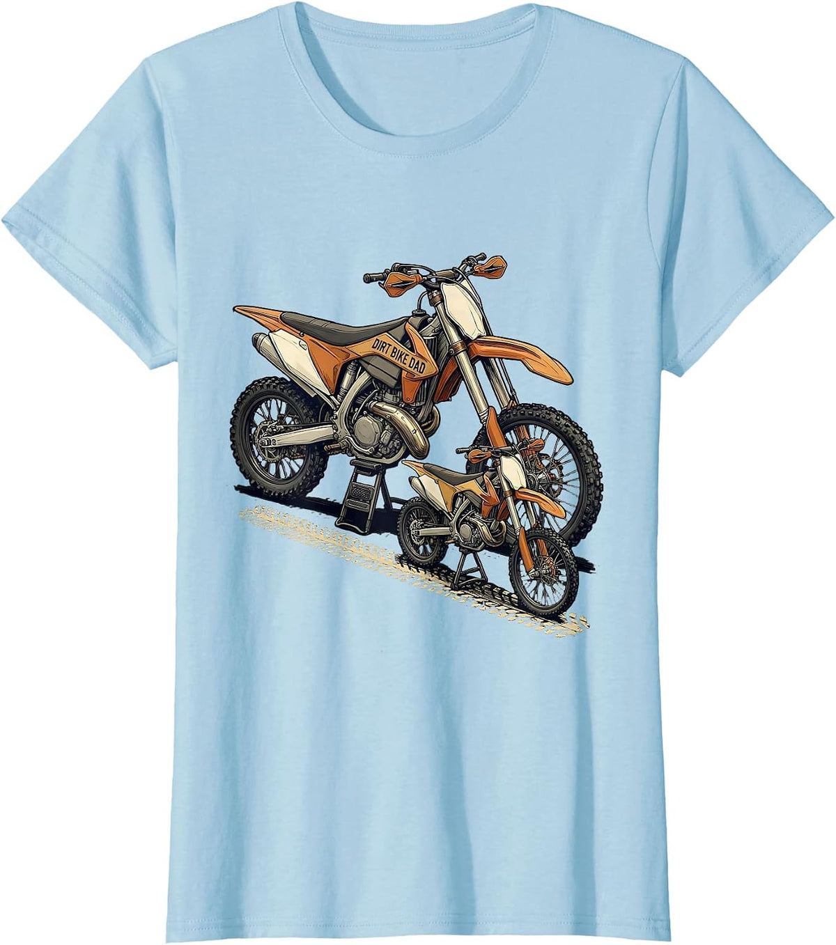 Women's Dirt Bike Dad Motocross Off-Road Rider Pride T-Shirt - Baby Blue