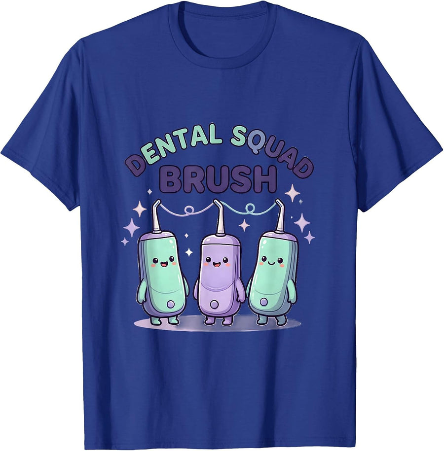 Dental Squad Brush Cute Kawaii Dental Hygienist Humor T-Shirt - Royal Blue