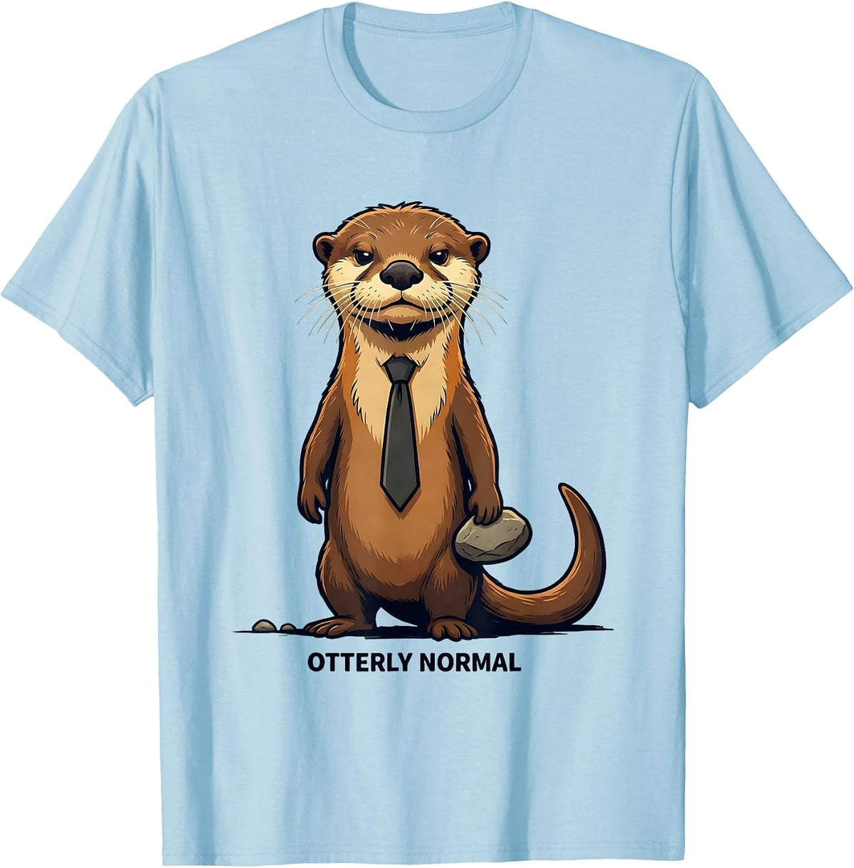 Men's Otterly Normal Funny Otter Lover Novelty Gift Casual Wear T-Shirt - Baby Blue