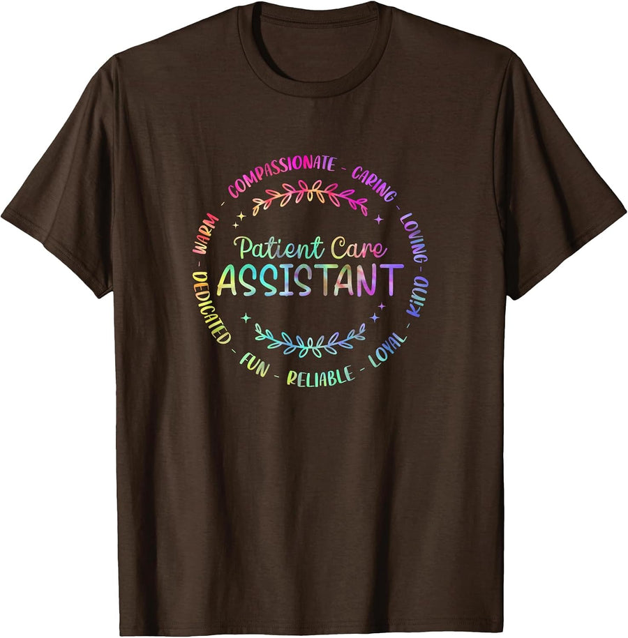Patient Care Assistant PCA Appreciation Week Healthcare T-Shirt - Brown