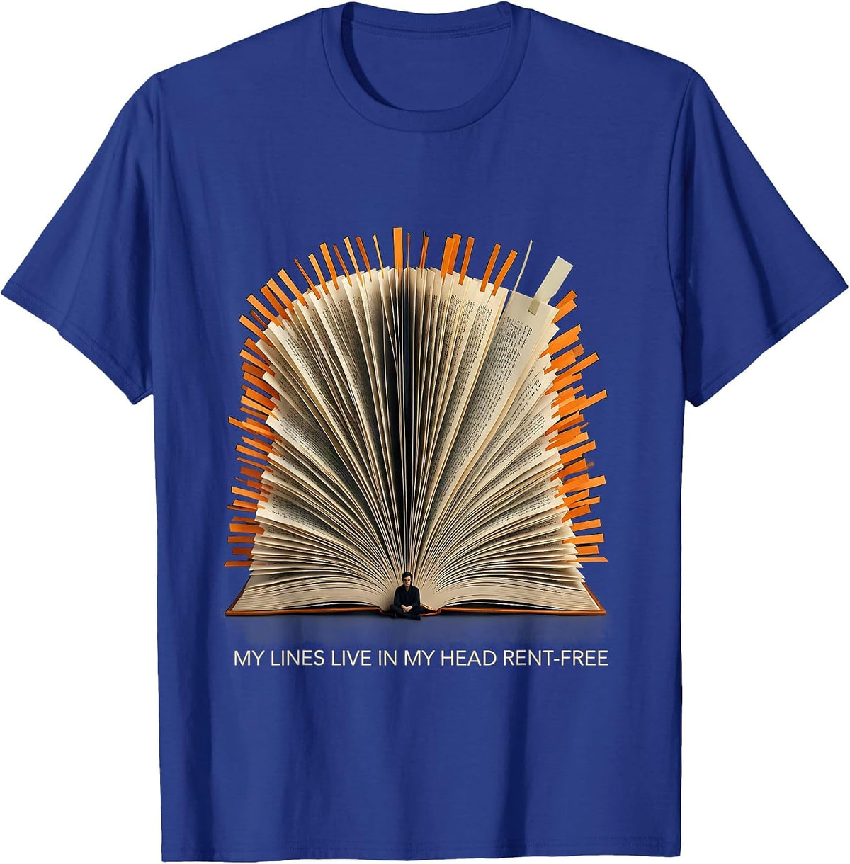 My Lines Live In My Head Rent-Free Funny Theatre Kid Musical T-Shirt - Royal Blue