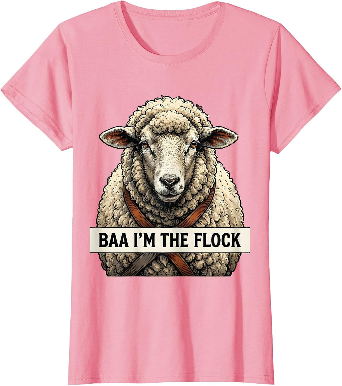 Women's Baa I'm The Flock Funny Sheep Costume Halloween Animal Humor T-Shirt - Pink