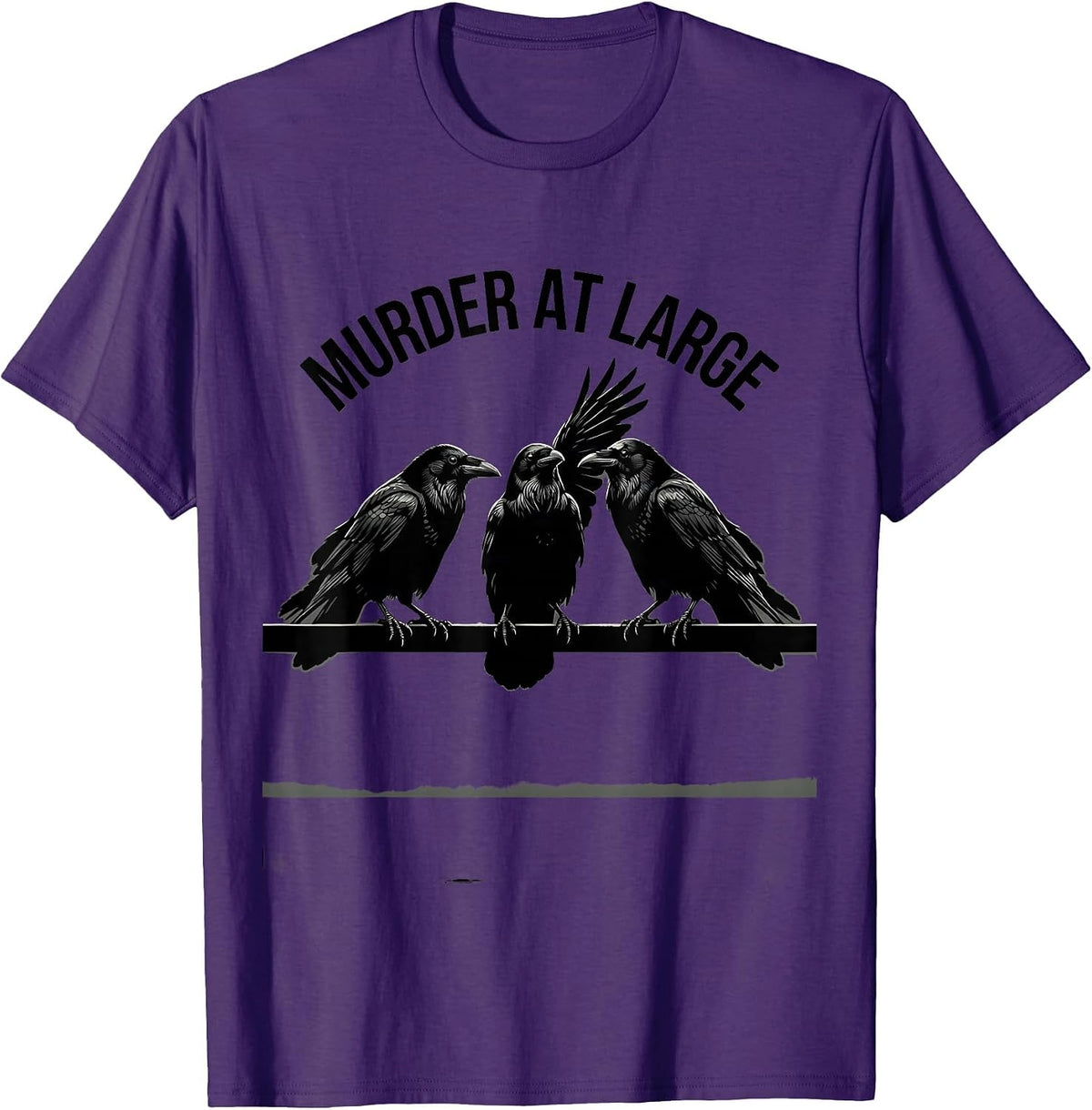 Murder At Large Dark Humor Crow Raven Bird Lover Pun T-Shirt - Purple