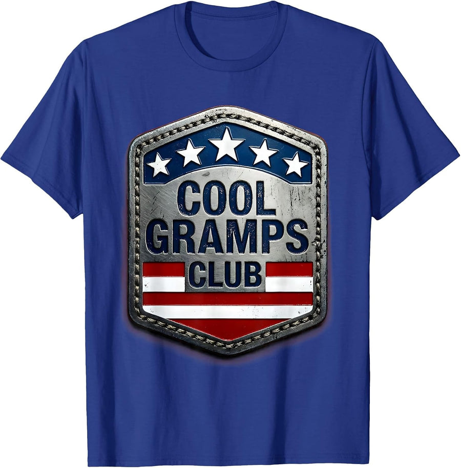 Cool Gramps Club Patriotic Grandpa Humor Family Pride T-Shirt - Royal Blue