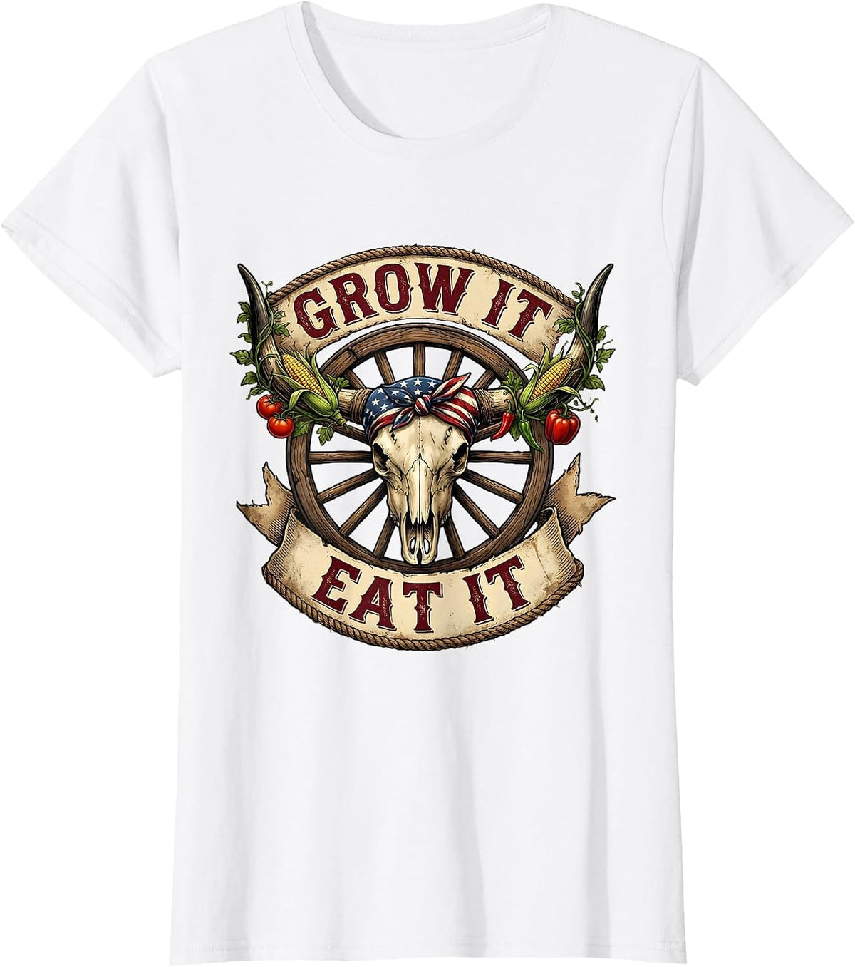 Grow It Eat It Healthy Living Garden Design T-Shirt - White