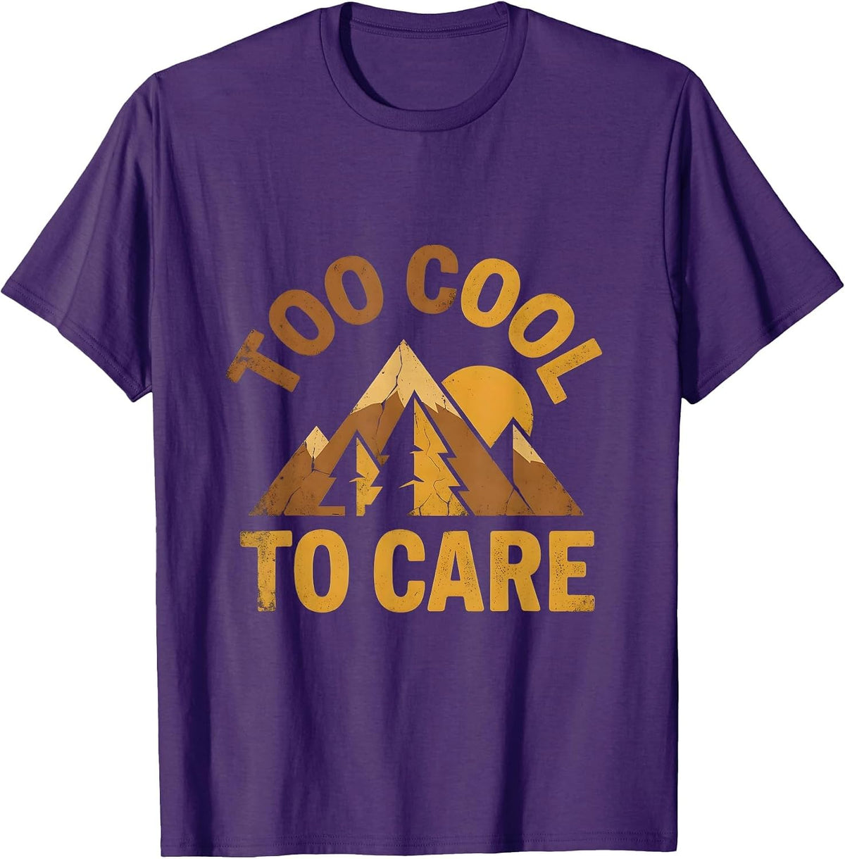 Too Cool To Care Gen X Attitude Design T-Shirt - Purple