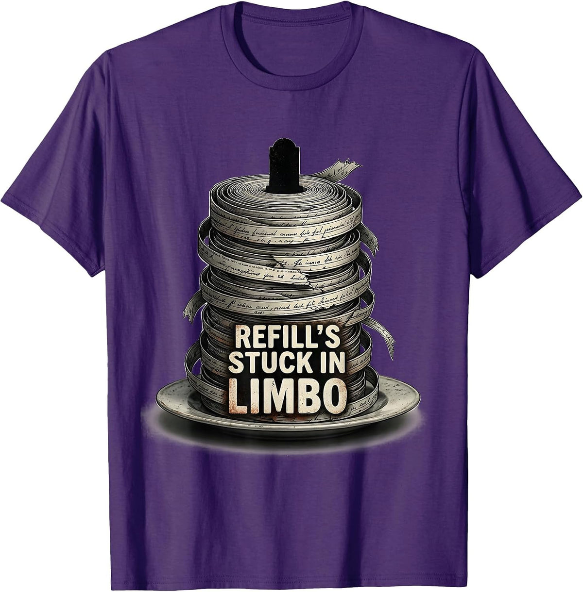 Refill's Stuck In Limbo Funny Pharmacy Halloween Pharmacist T-Shirt - Purple