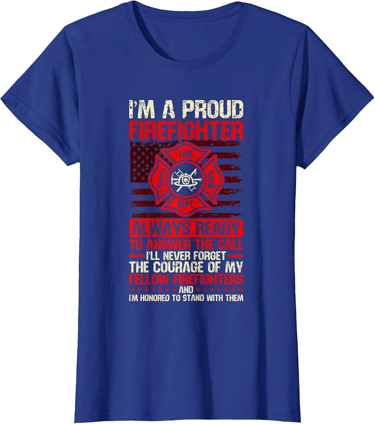 Fireman Firefighter T-Shirt - Royal Blue