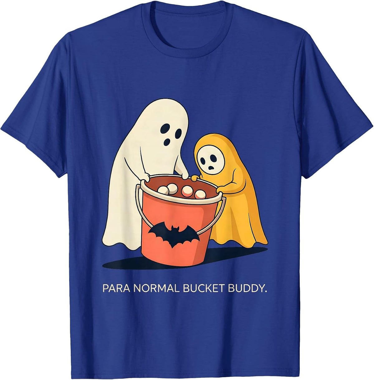 Men's Para Normal Bucket Buddy Funny Para Teacher Ghost Halloween T-Shirt - Royal Blue