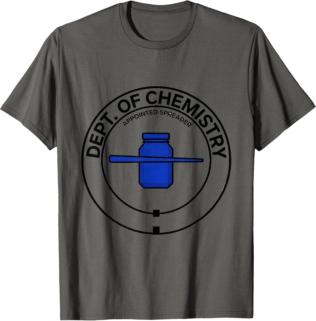 Men's Dept. of Chemistry Appointed Spreader Science Teacher T-Shirt - Asphalt Grey