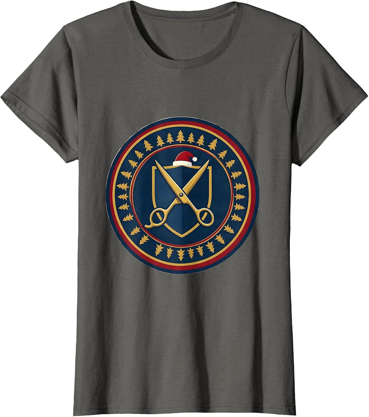 Women's Surgical Scissor Santa Nurse Christmas Medical Humor T-Shirt - Asphalt Grey