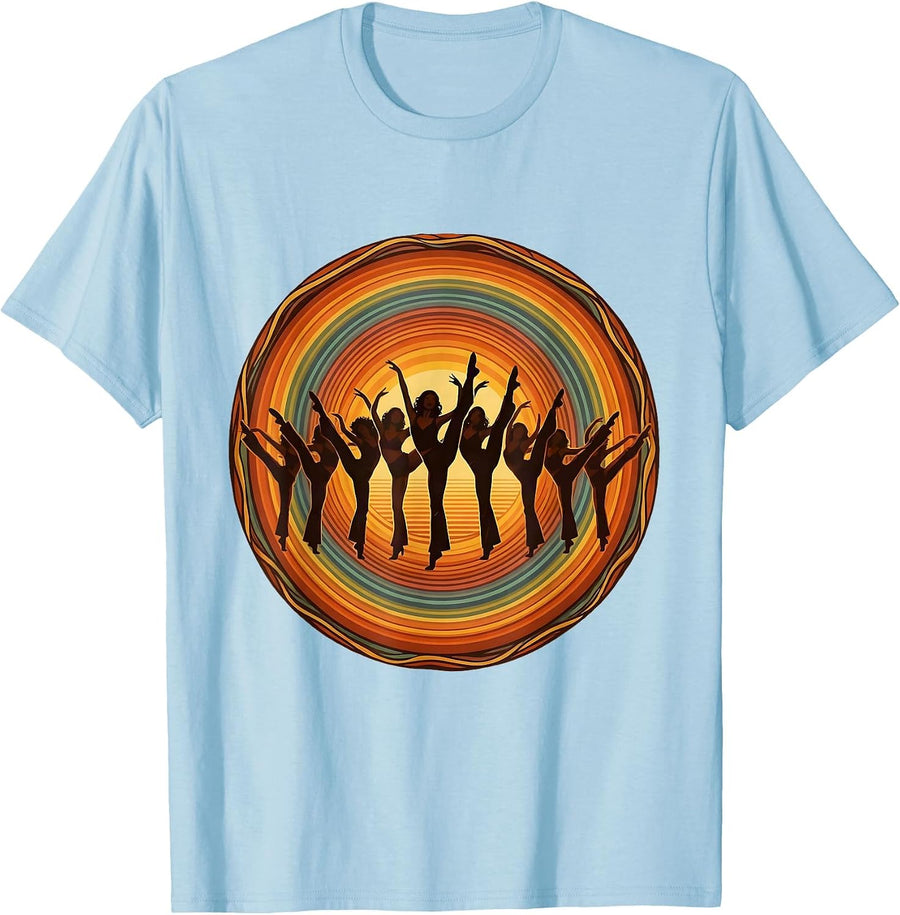 Men's Dance Girls Chorus Line Kick Graphic T-Shirt - Baby Blue