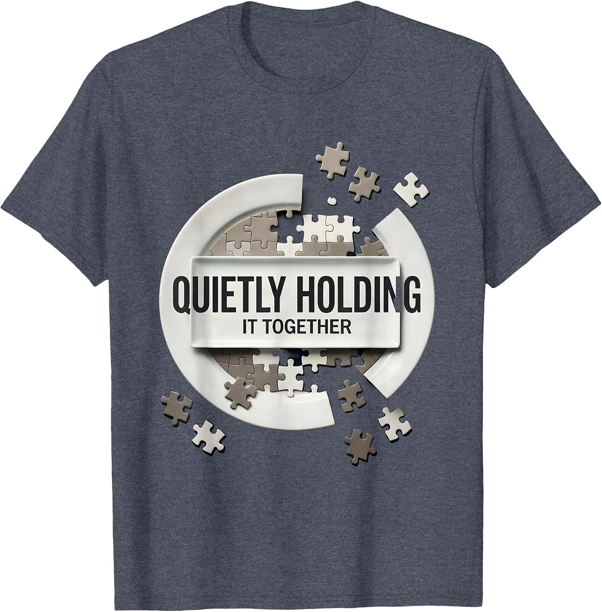 Quietly Holding It Together Paraprofessional Design T-Shirt - Heather Blue