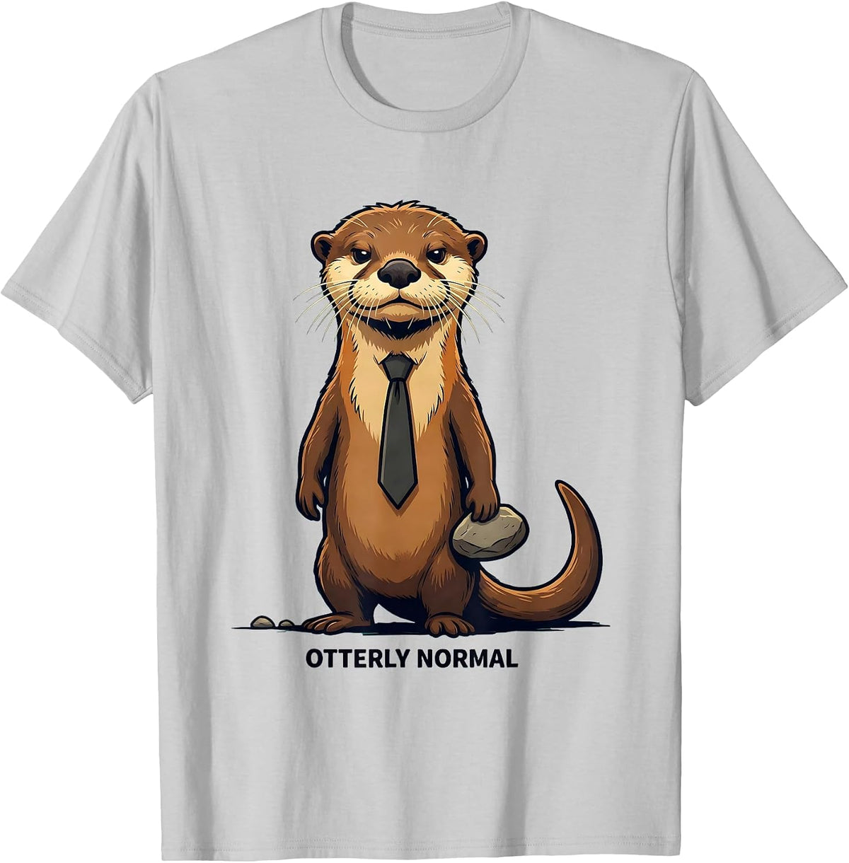 Men's Otterly Normal Funny Otter Lover Novelty Gift Casual Wear T-Shirt - Silver Grey