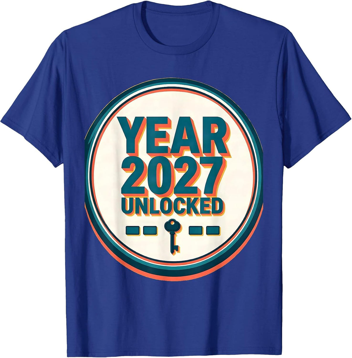 Men's Year 2027 Unlocked Funny RPG Gamer New Year 2027 Quest T-Shirt - Royal Blue