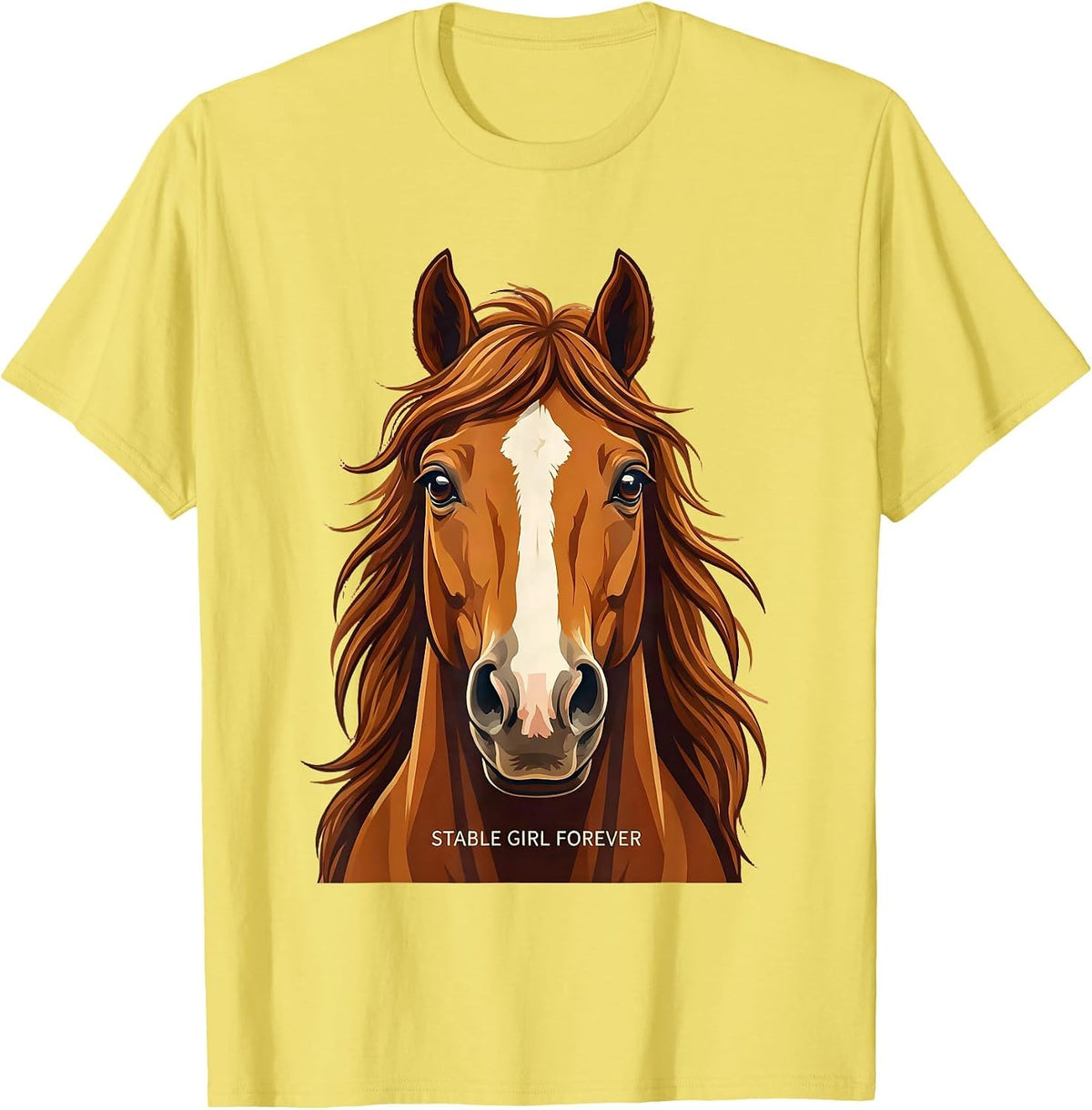 Men's Stable Girl Forever Horse Lover Design T-Shirt - Lemon Yellow
