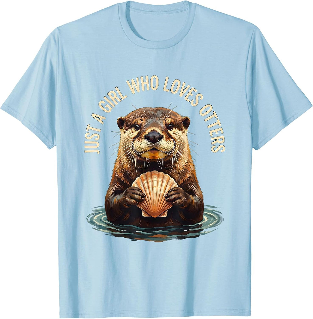 Men's Just A Girl Who Loves Otters Animal Lover Humor T-Shirt - Baby Blue