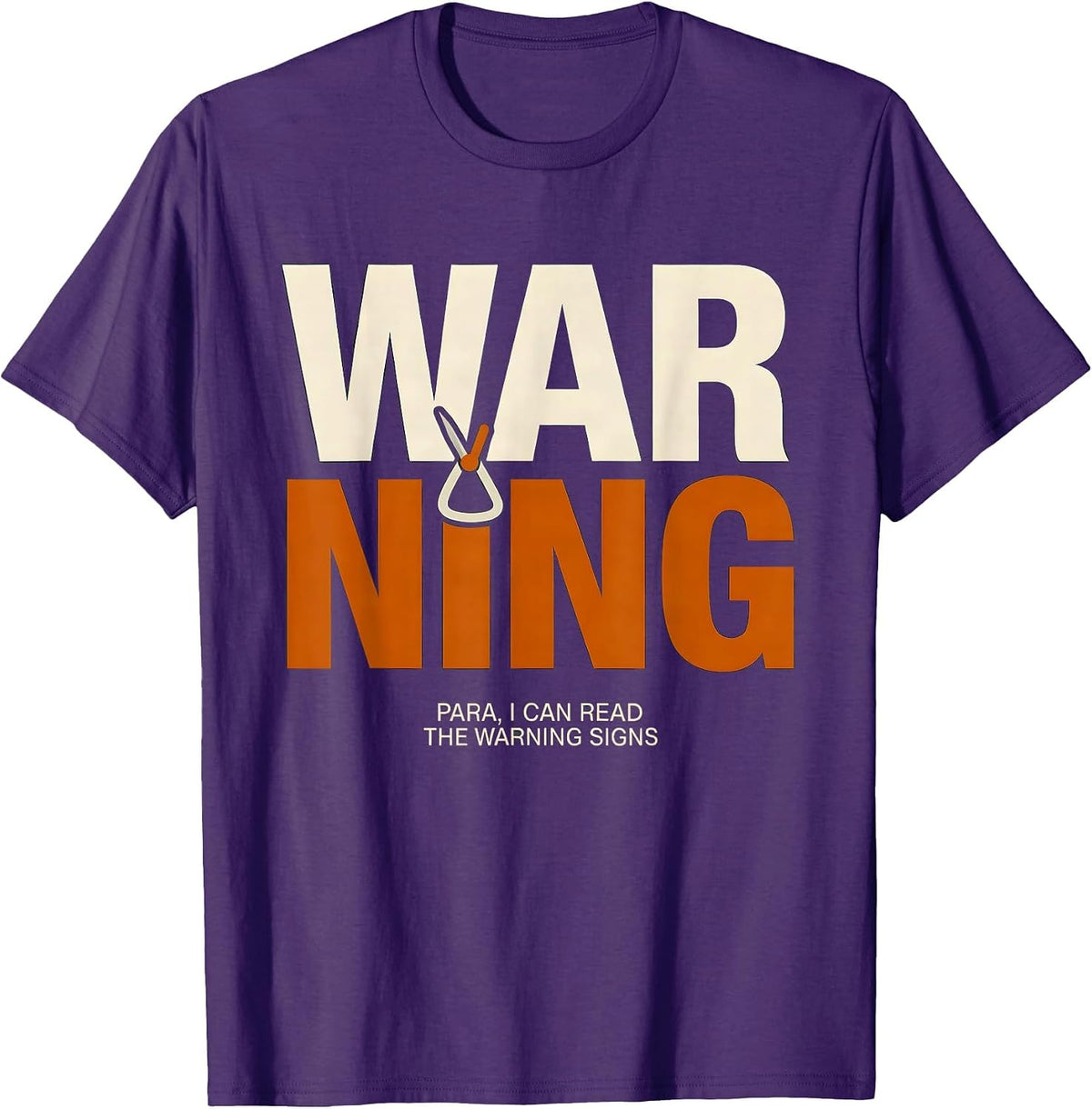 Para I Can Read The Warning Signs Funny Paraprofessional T-Shirt - Purple