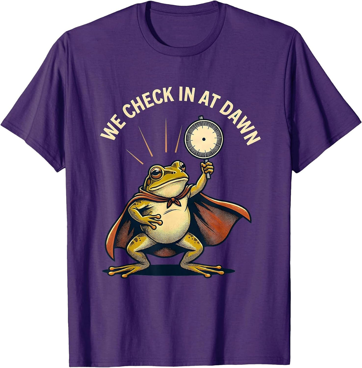 We Check In At Dawn Funny Teacher Frog Back To School T-Shirt - Purple