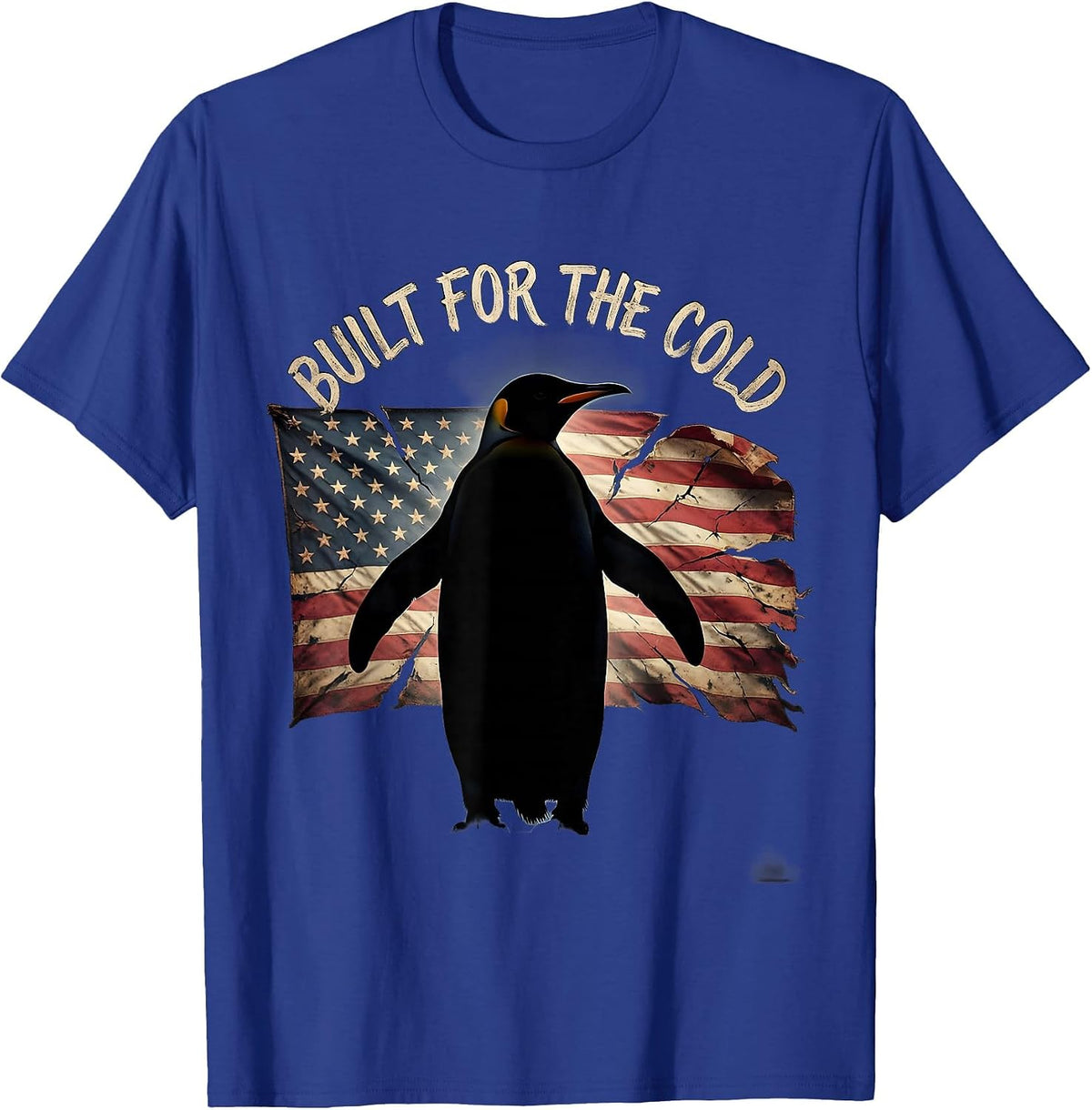 Built for the Cold Penguin Graphic Design T-Shirt - Royal Blue