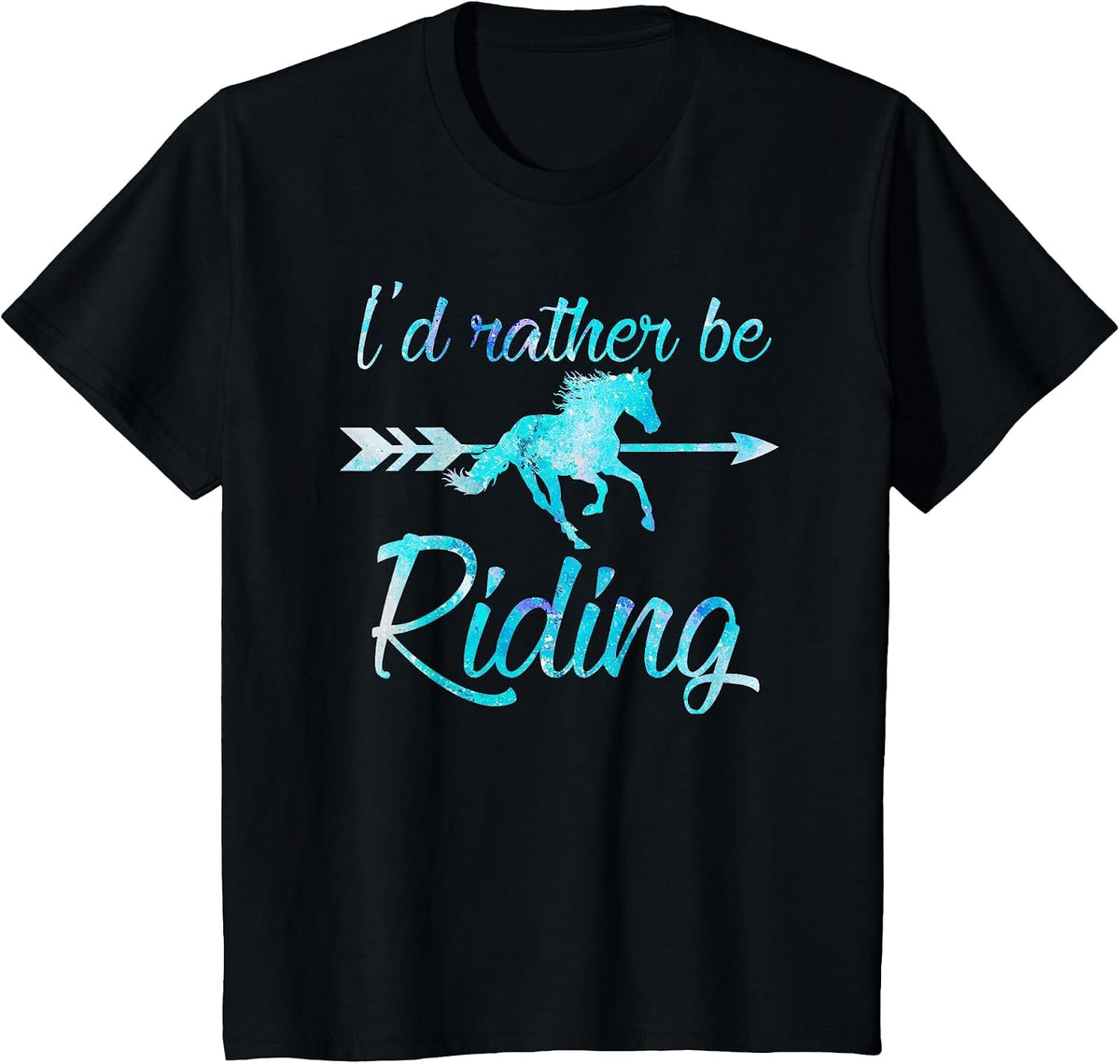 I'd Rather Be Riding Horse T-Shirt - Black