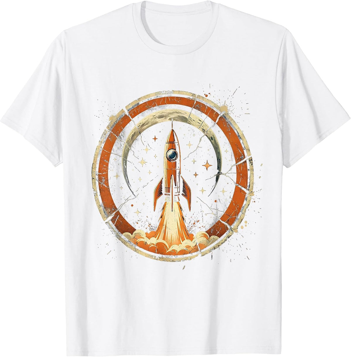 Men's 21st Birthday Rocket Launch Galaxy Illustration T-Shirt - White