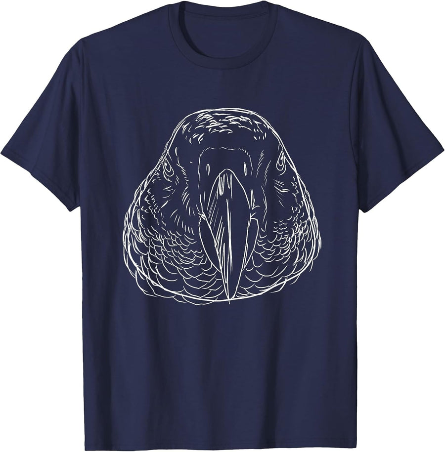 Bird African Gray Parrot T-Shirt - Navy Blue