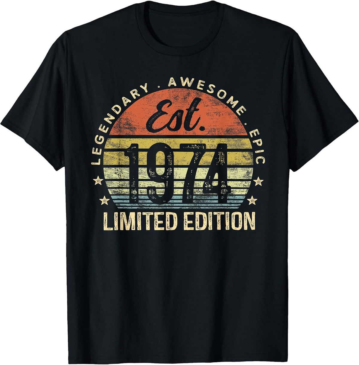 Est 1974 Limited Edition 52nd Birthday Vintage 52 Year Old T-Shirt - Black
