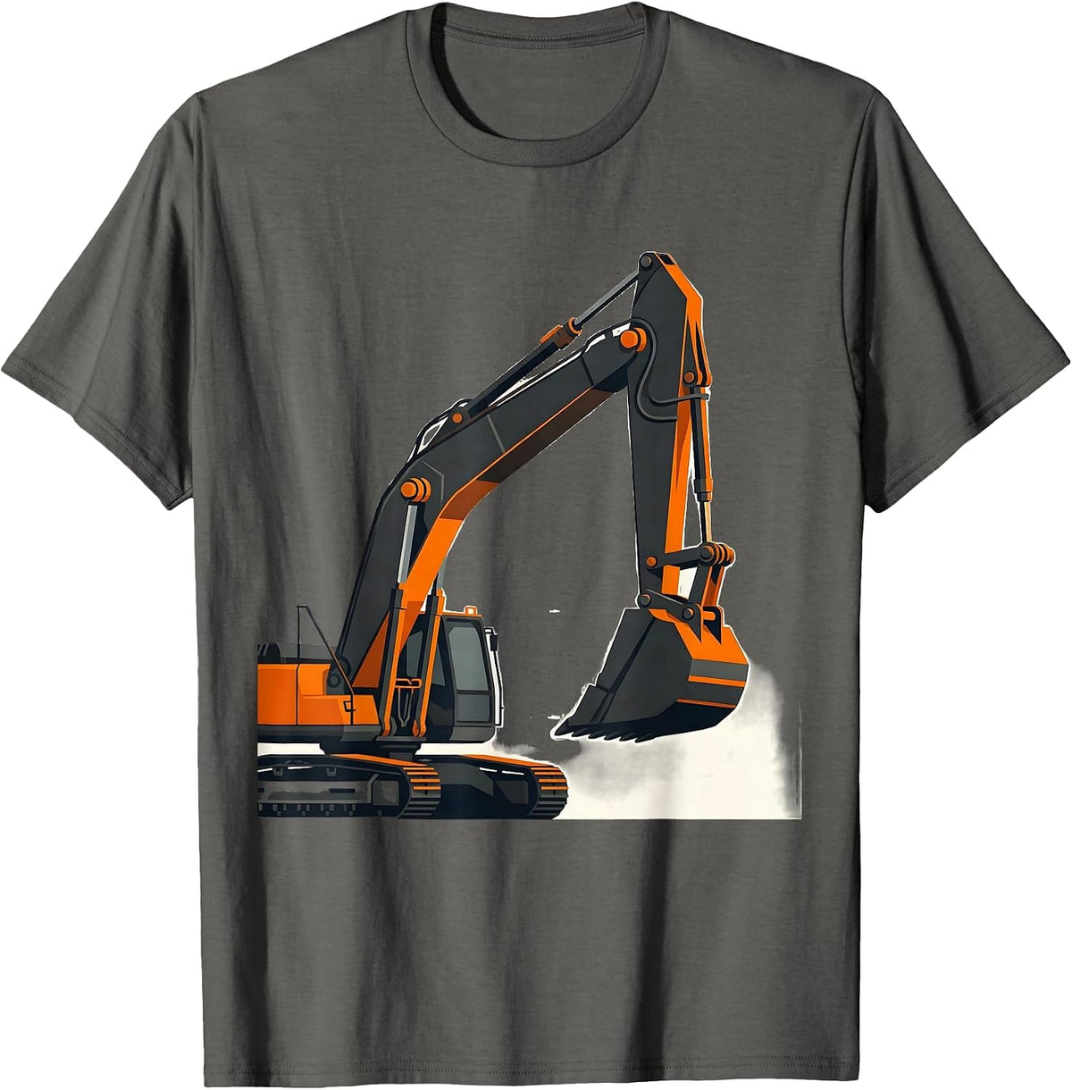 Backhoe Operator Minimalist Construction Humor T-Shirt - Asphalt Grey