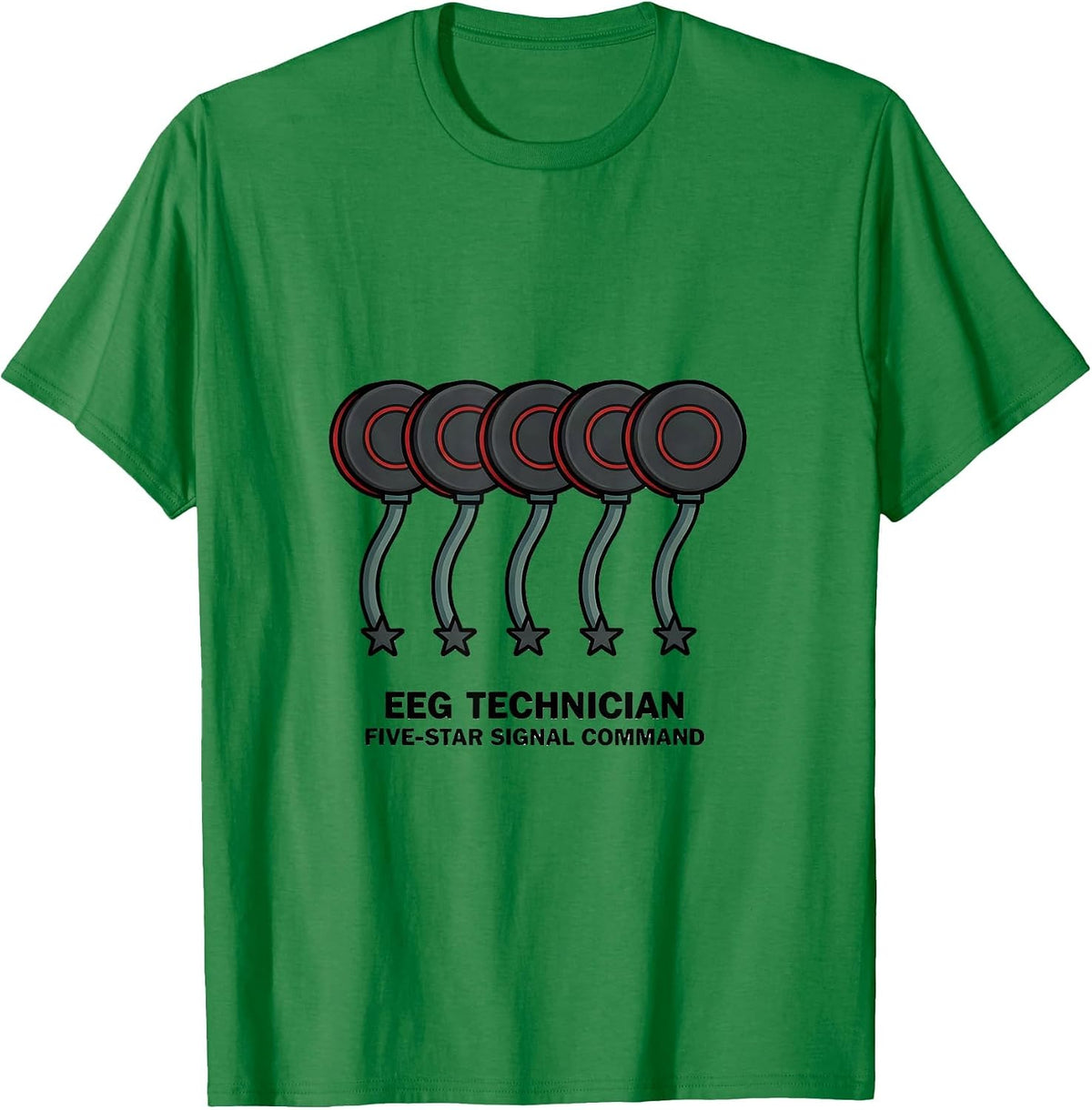 Men's EEG Technician, Five-Star Signal Command Neuro Tech T-Shirt - Kelly Green