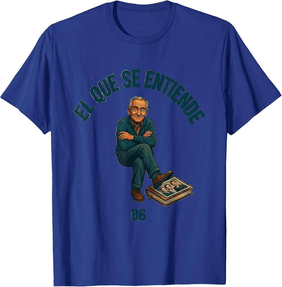 06 El Que Se Entiende Warm-Eyed Abuelo Design T-Shirt - Royal Blue
