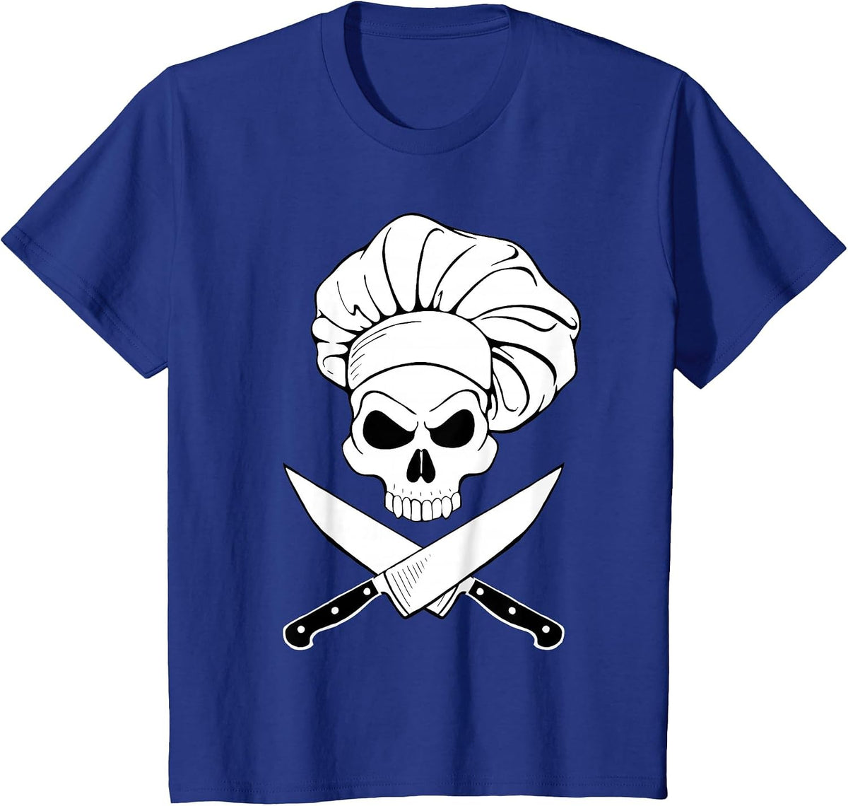 Chef Skull and Crossbones Knives Tshirt T-Shirt - Royal Blue